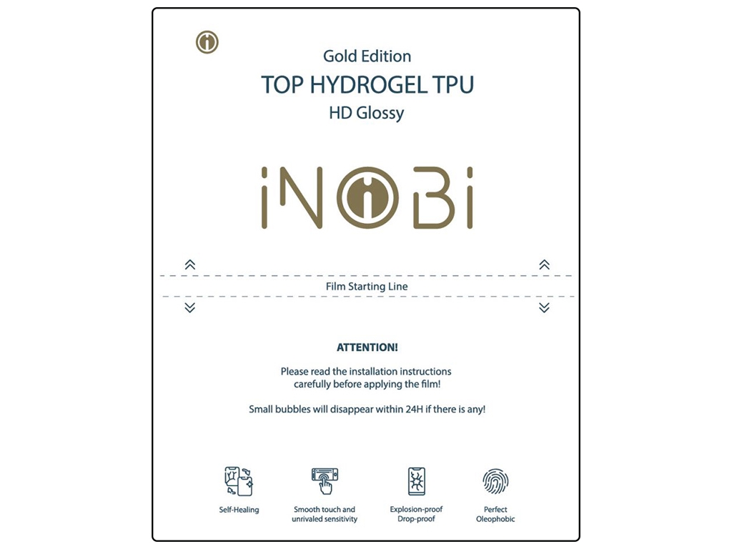 ПОШТУЧНО! Гидро-гель плёнка iNobi Notebook Gold Edition HD Glossy NG-001 1 шт Цвет Прозрачный