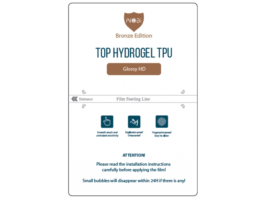 Гидро-гель плёнка iNobi Bronze Edition HD Glossy PB-001 25 штук Цвет Прозрачный