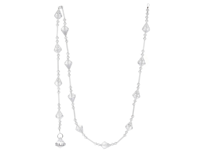 Гирлянда Кристаллы, 100см, цвет - прозрачный лёд