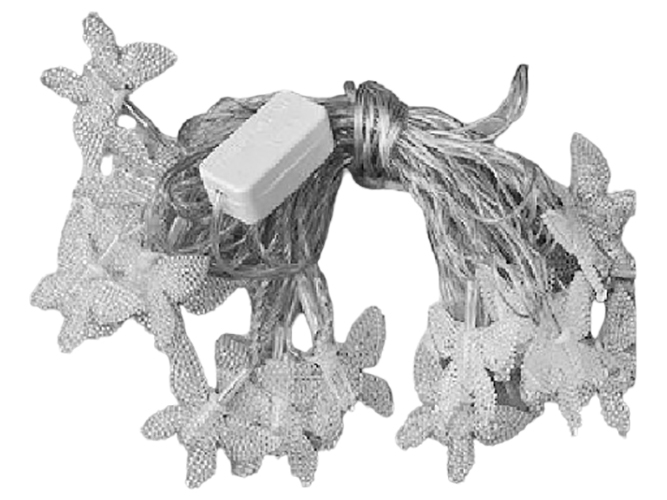 Гірлянда світлодіодна Метелики, 4м, 20led, на батарейках 2AA