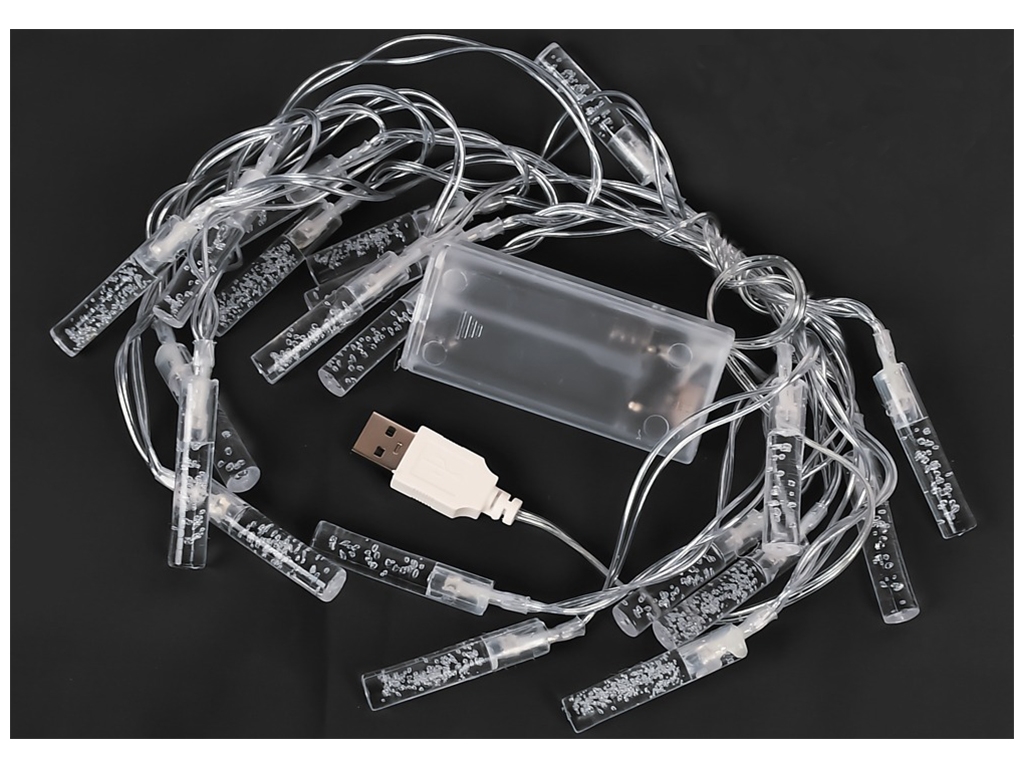 Гирлянда светодиодная Firefly разноцветная, 3м, 20led, 2AA+USB