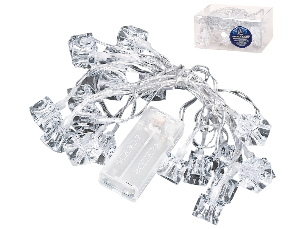 Гирлянда светодиодная Ice, желтая, 3м, 20led, 2AA