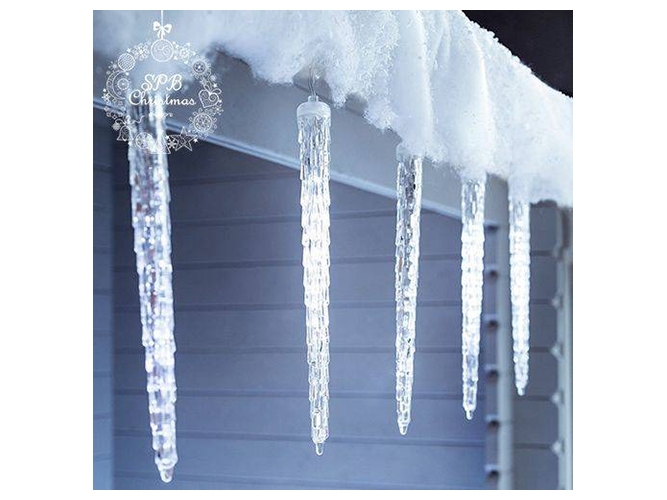Гирлянда светодиодная наружная Сосульки, 8шт, 42см, белая