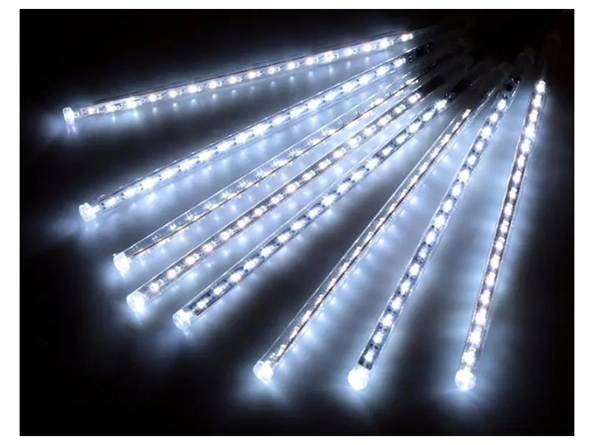 Гірлянда світлодіодна зовнішня Танучі бурульки, 8шт, 50см, біла