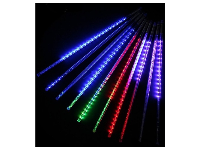 Гирлянда светодиодная наружная Тающие сосульки, 8шт, 50см, разноцветная