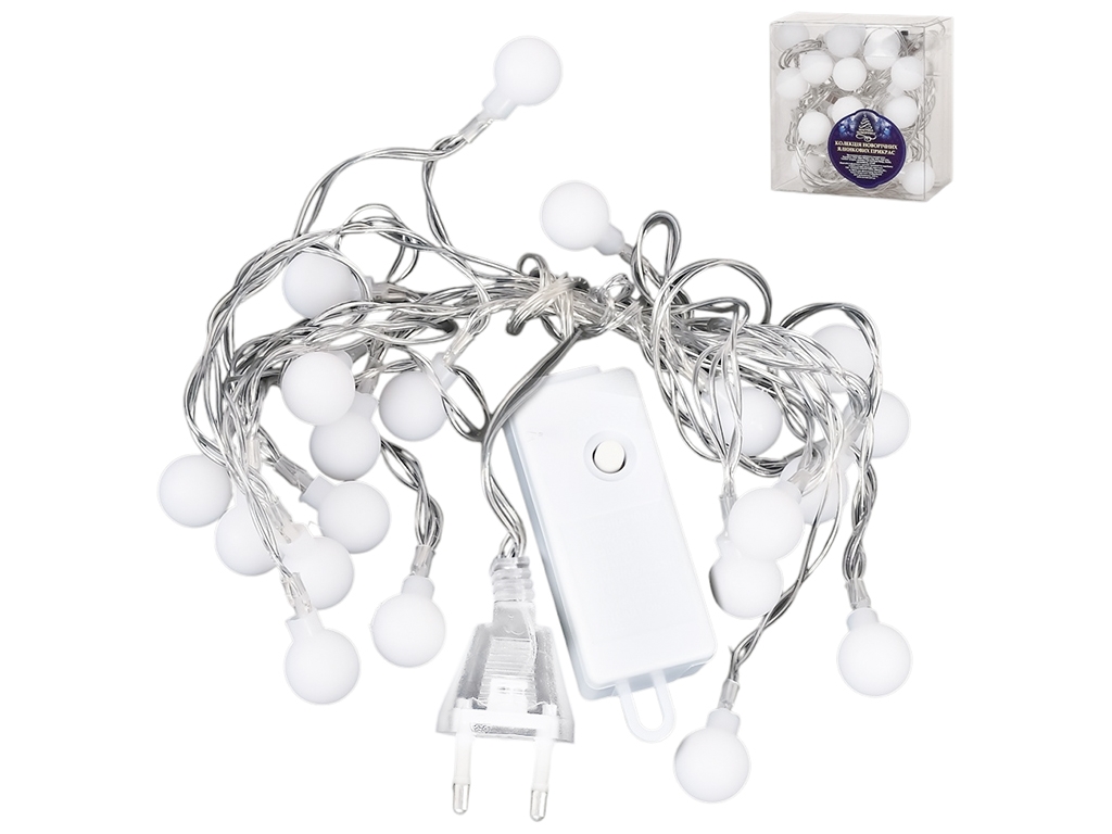 Гірлянда світлодіодна Bubble matt, жовта, 3м, 20led, 2AA