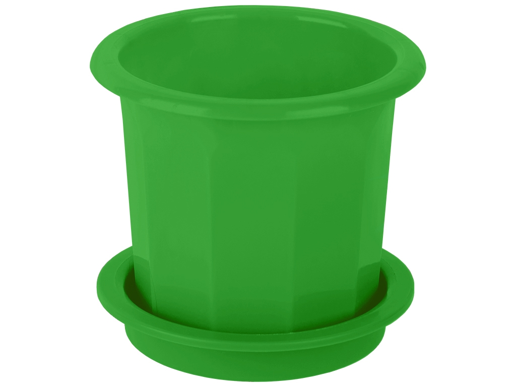 Горшок для цветов "Тюльпан" 110мм 0,5л (цвет зеленый) Консенсус