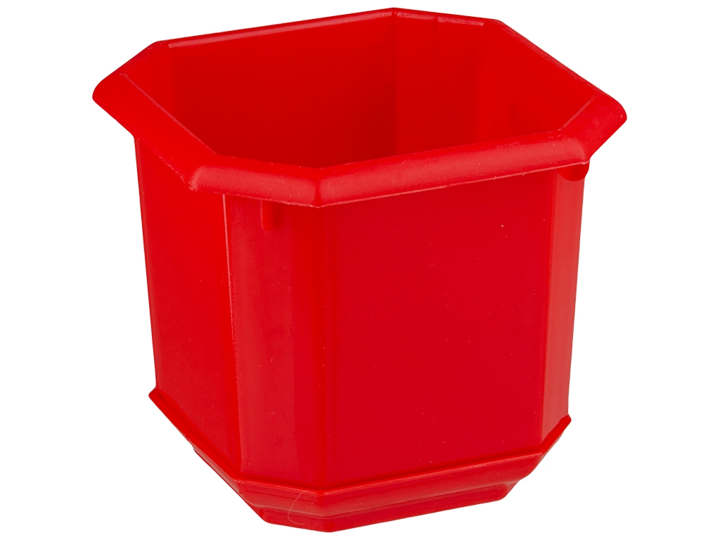 Горшок для цветов восьмигранный с подставкой 15x15см (нар. 20x20см) (цвет красный) Консенсус