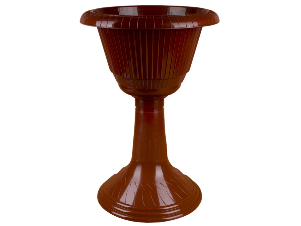 Горшок для цветов на высокой ножке №2 430мм 15л (цвет коричневый) Консенсус