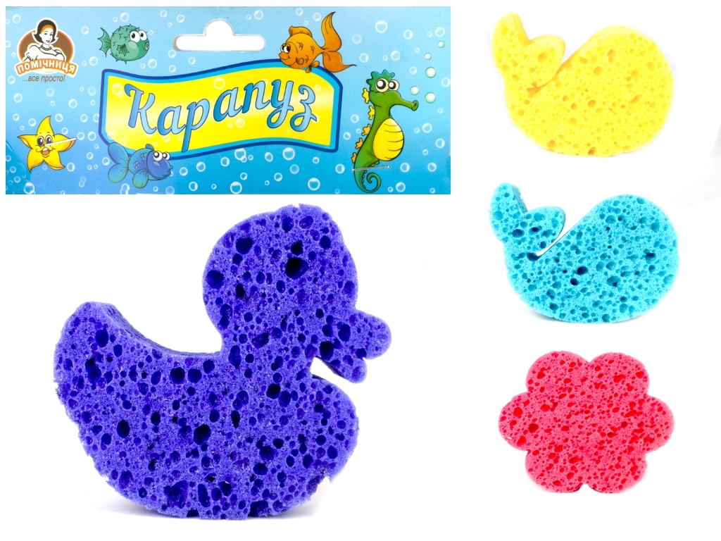 Губка банная Помічниця "Карапуз" 21х15х4см