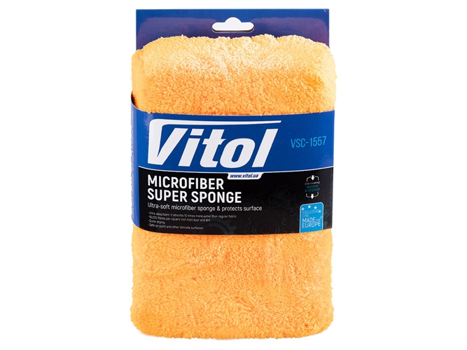 Губка для мойки авто Vitol микрофибра, 20х14х7см (VSC-1557)