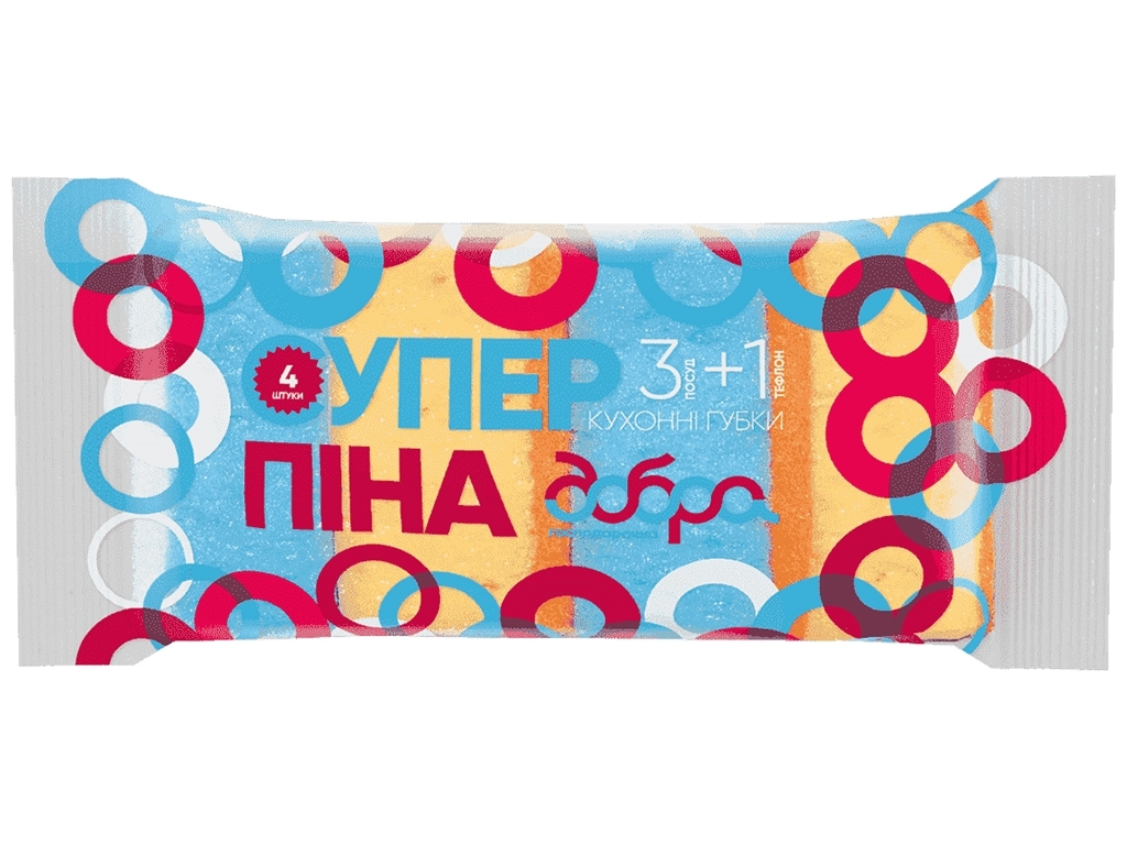 Губки кухонні Добра Господарочка Супер Піна 9,5х6,5х3,8см 4шт