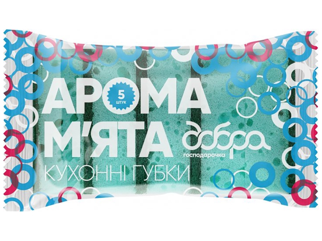 Губки кухонные Добра Господарочка Арома Мята 5шт