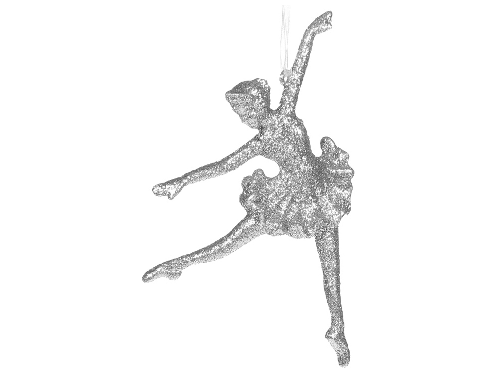 Ёлочное украшение Балерина, 15см, цвет - серебро