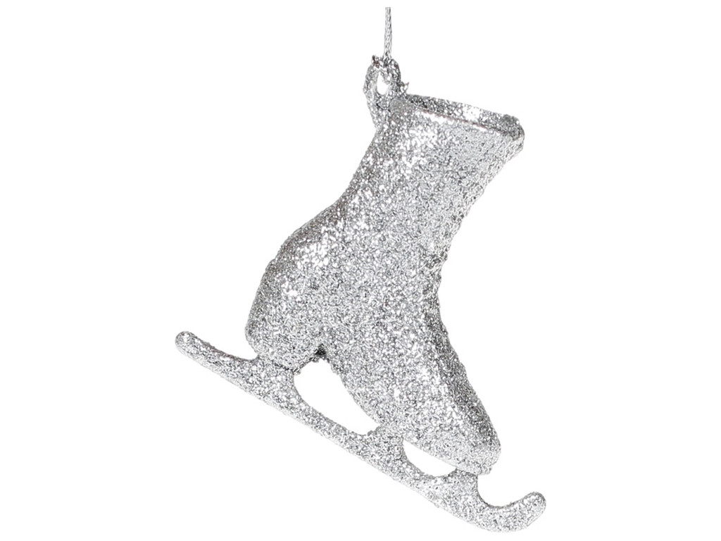 Ялинкова прикраса Фігурний коник 8см, колір - срібло