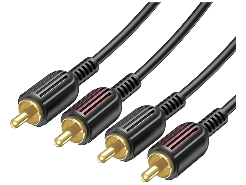 Кабель Аудiо Borofone BL13 dual RCA to dual RCA 1,5M Колір Чорний