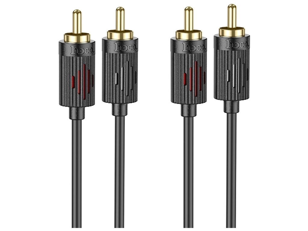 Кабель Aux Hoco UPA29 dual RCA to dual RCA 1.5m Цвет Черный