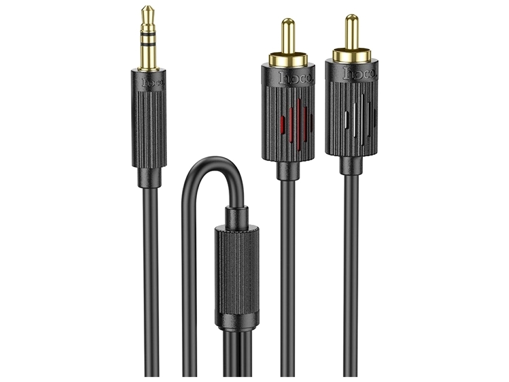 Кабель Aux Hoco UPA28 AUX 3.5 to dual RCA 1.5m Колір Чорний
