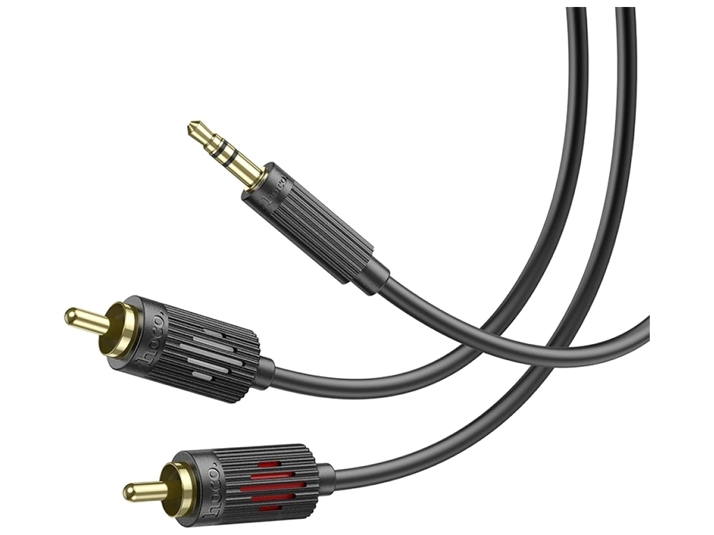 Кабель Aux Hoco UPA28 AUX 3.5 to dual RCA 1.5m Колір Чорний