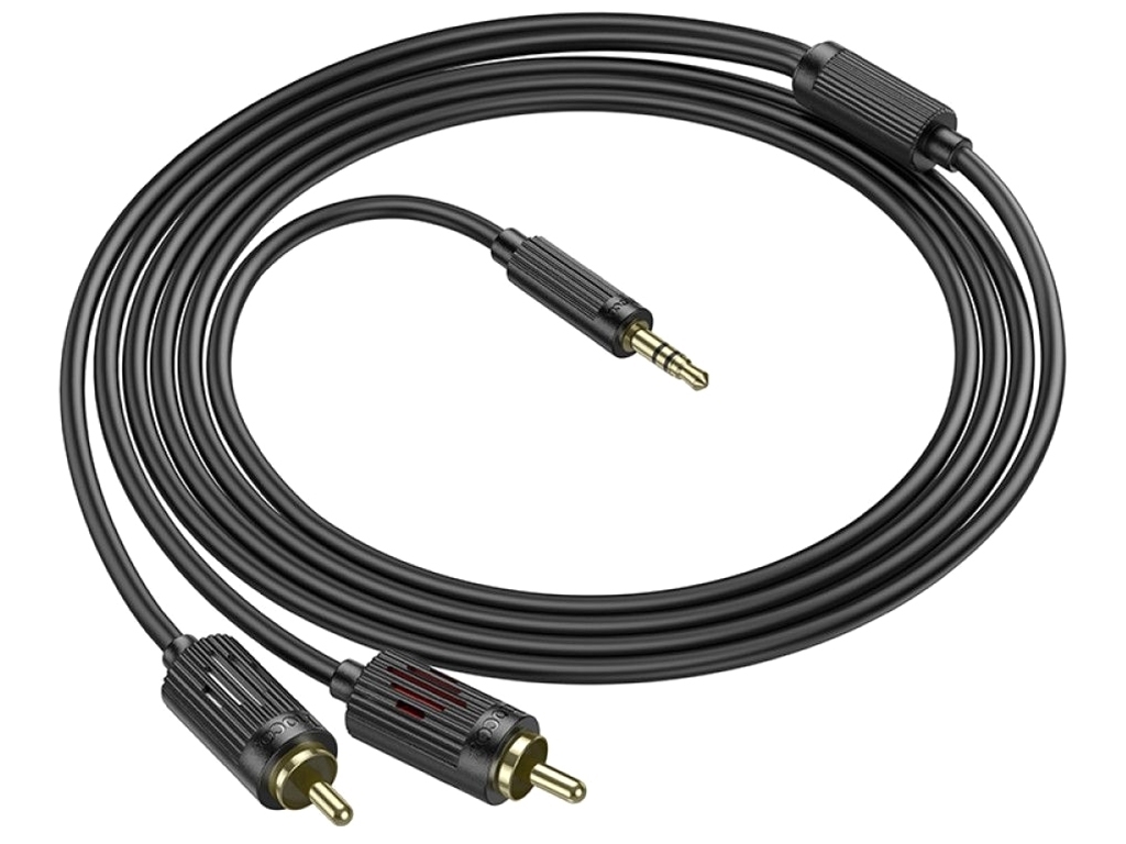 Кабель Aux Hoco UPA28 AUX 3.5 to dual RCA 1.5m Колір Чорний