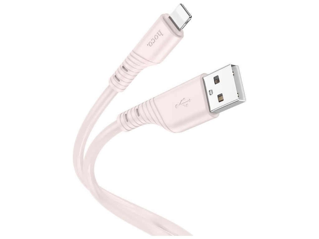 Кабель USB Hoco X97 Crystal color Silicone Lightning, Розовый