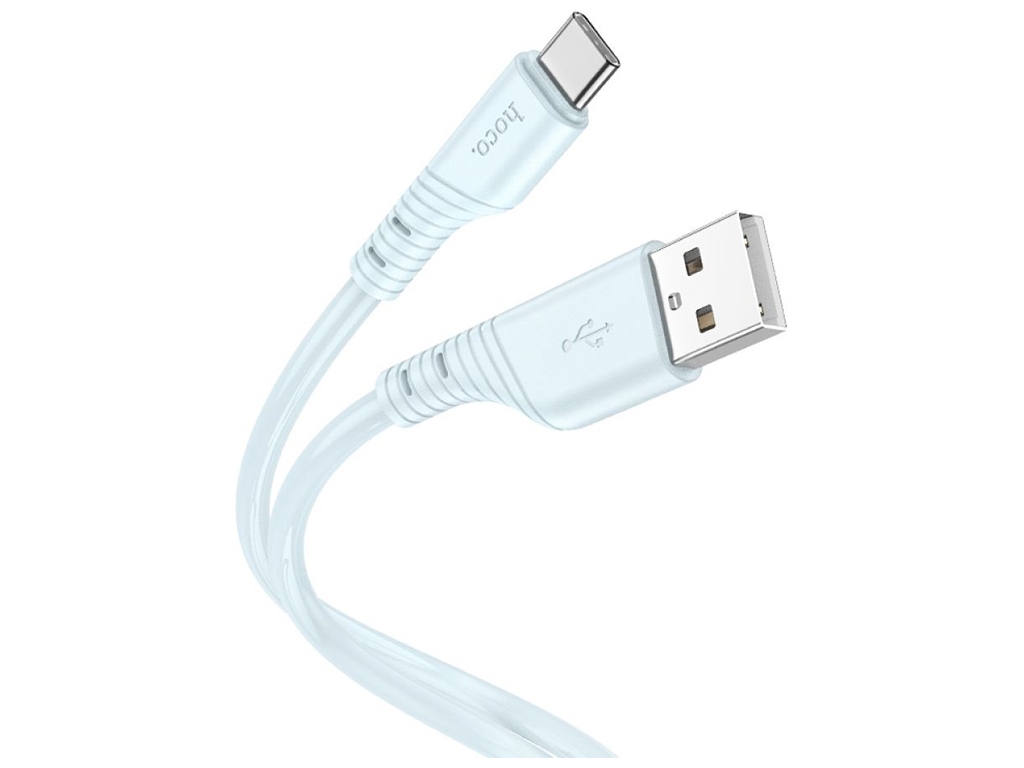Кабель USB Hoco X97 Crystal color Silicone Type C, Голубой