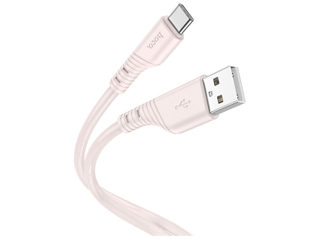 Кабель USB Hoco X97 Crystal color Silicone Type C, Розовый