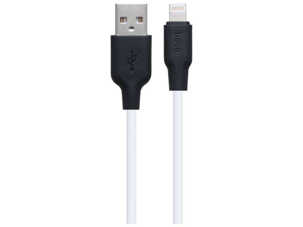 Кабель USB Hoco X21 Plus Silicone Lightning 0.25m, Чорно-Білий
