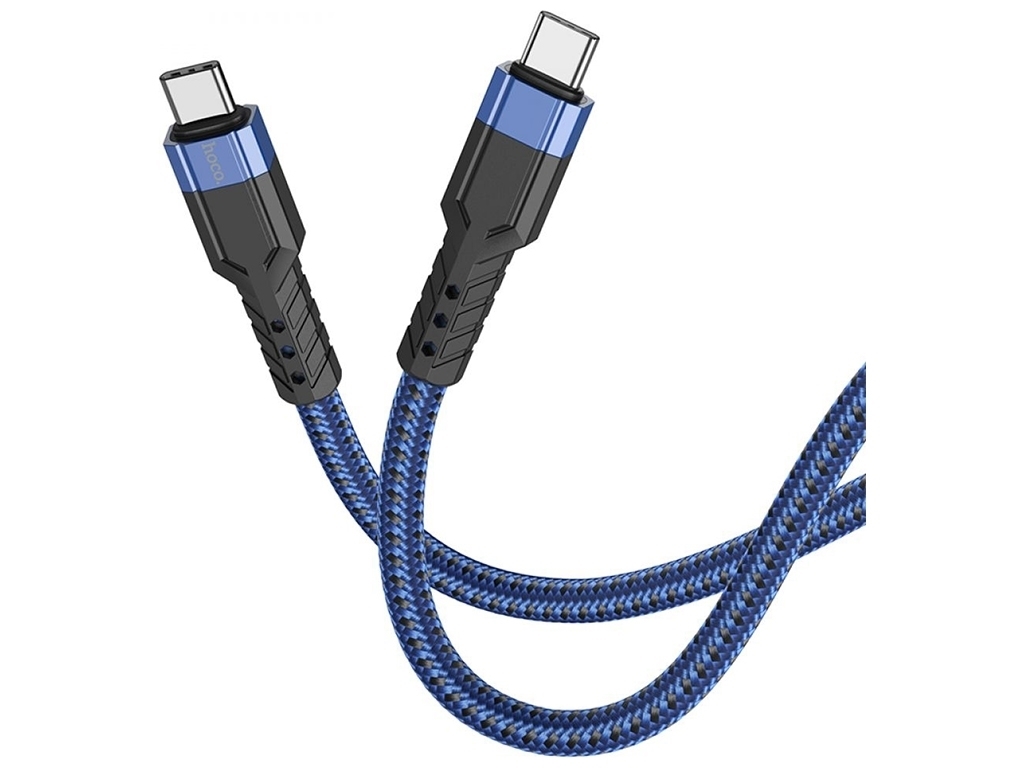 Кабель USB Hoco U110 60W Type-C to Type-C 1.2m, Синій