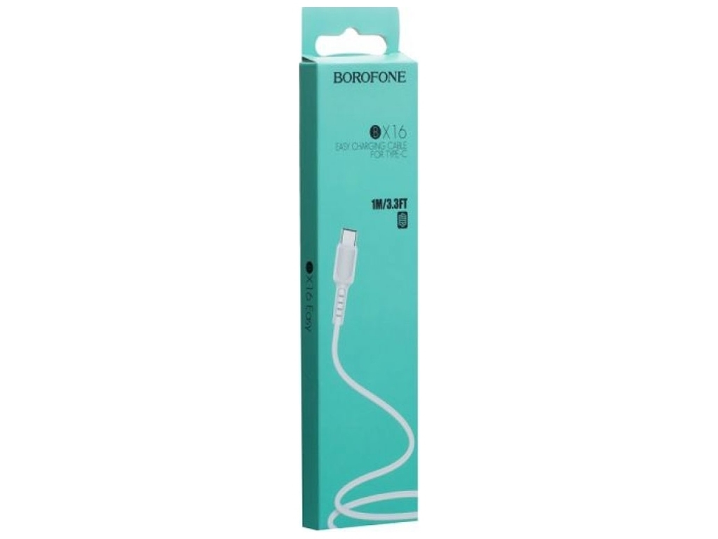 Кабель USB Borofone BX16 Type-C М'ята упаковка, Білий