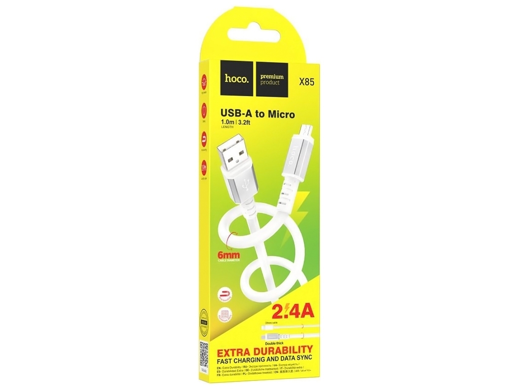 Кабель USB Hoco X85 Micro, Белый