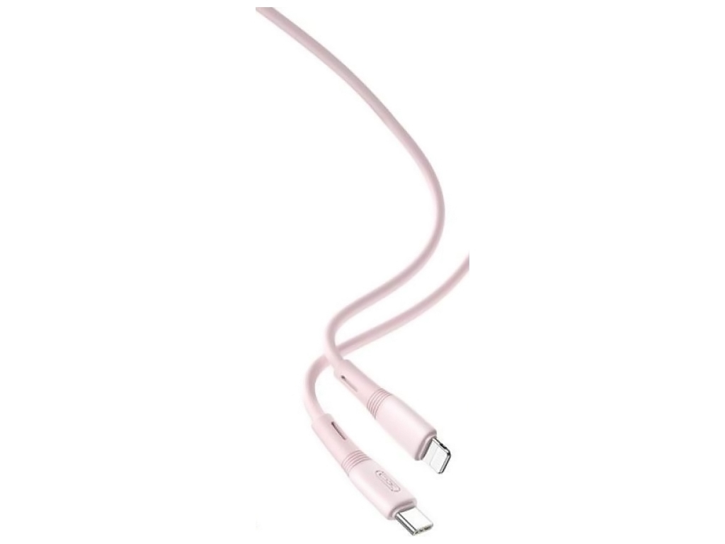 Кабель USB XO NB-Q226A 27W Silicone two-color TYPE-C to Lightning, Розовый