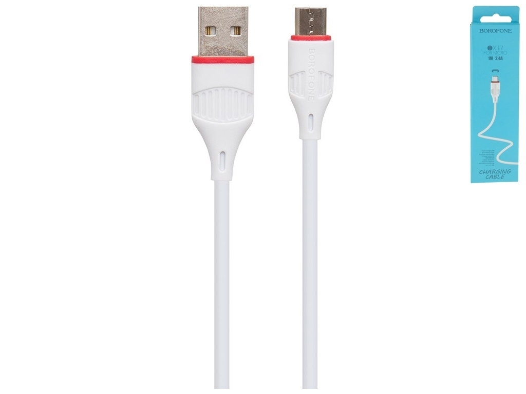 Кабель USB Borofone BX17 Micro, Білий