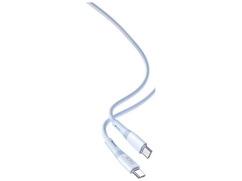 Кабель USB XO NB-Q226B 60W Silicone two-color Type-C to Type-C Цвет Голубой