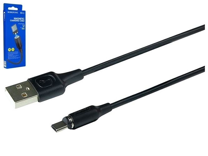 Кабель USB Borofone BX41 Amiable magnetic Type-C, Чорний
