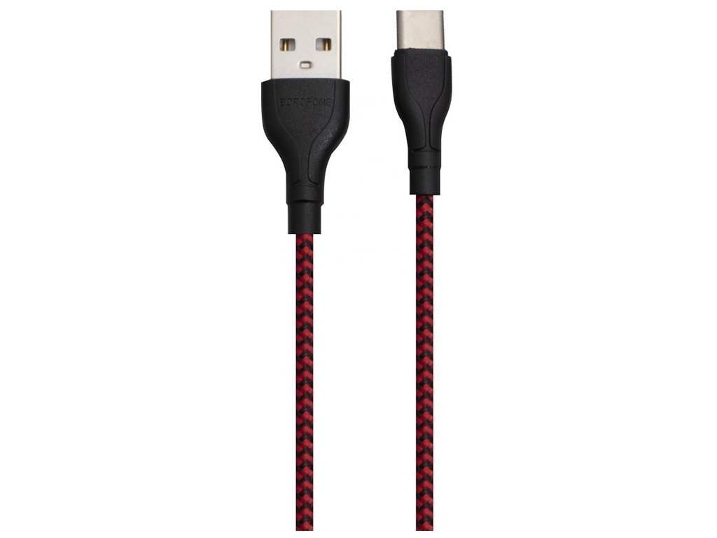 Кабель USB Borofone BX39 Beneficial Type-C М'ята упаковка, Чорно-Червоний