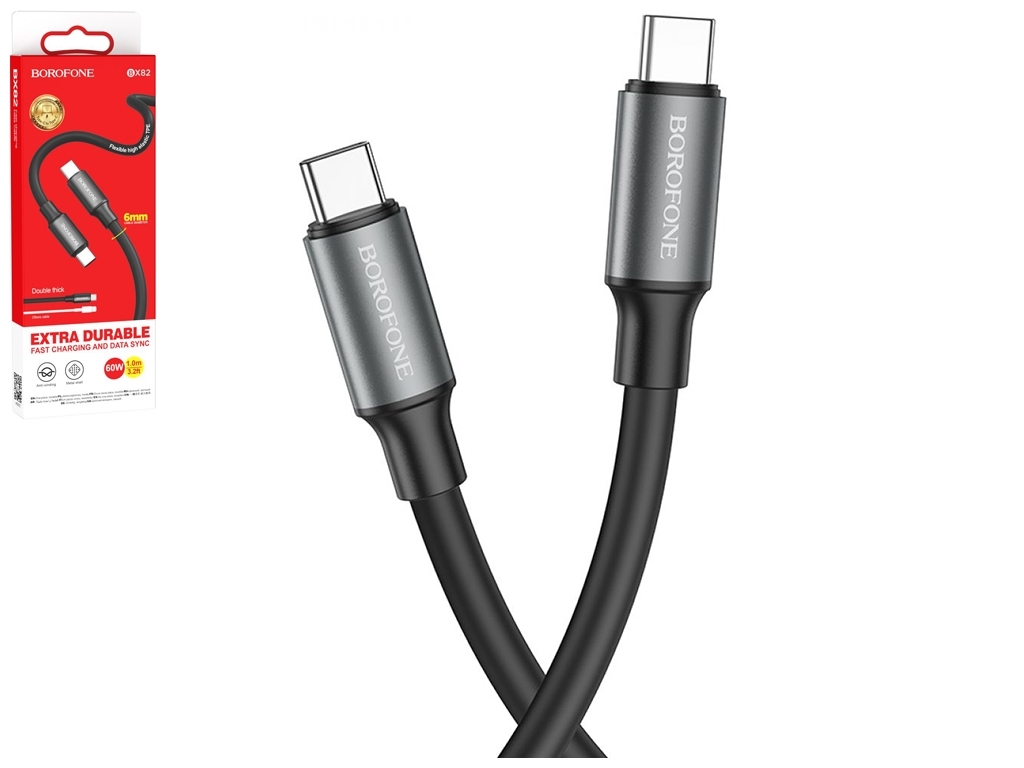 Кабель USB Borofone BX82 60W Type-C to Type-C, Чёрный