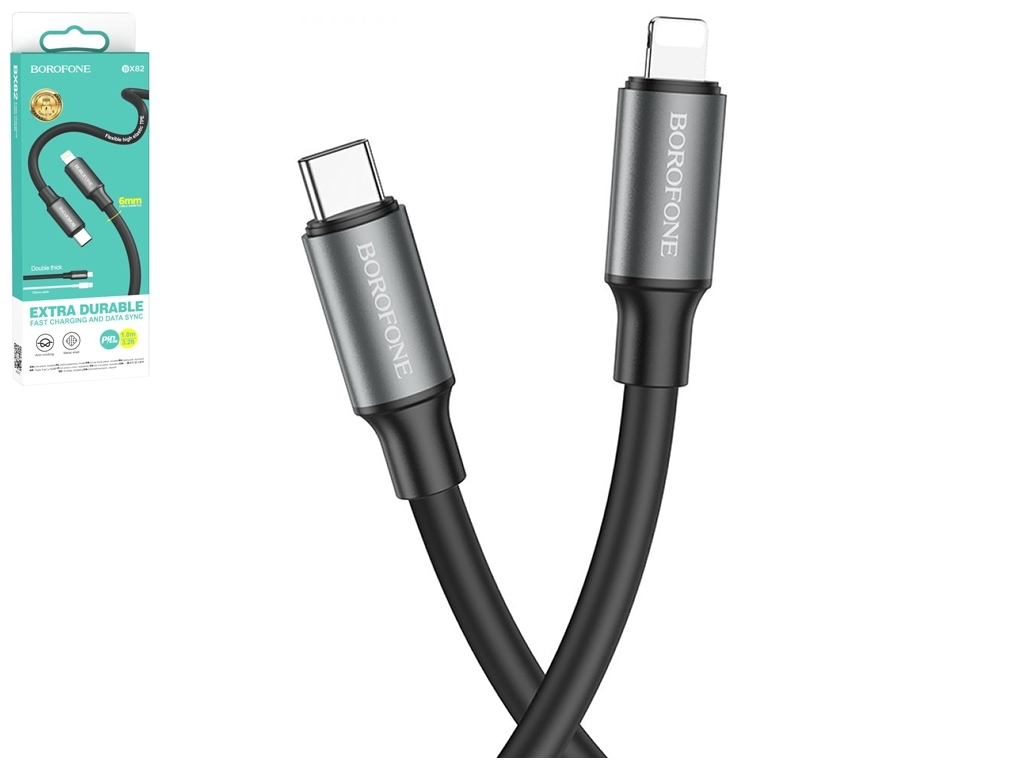 Кабель USB Borofone BX82 PD Type-C to Lightning, Чорний