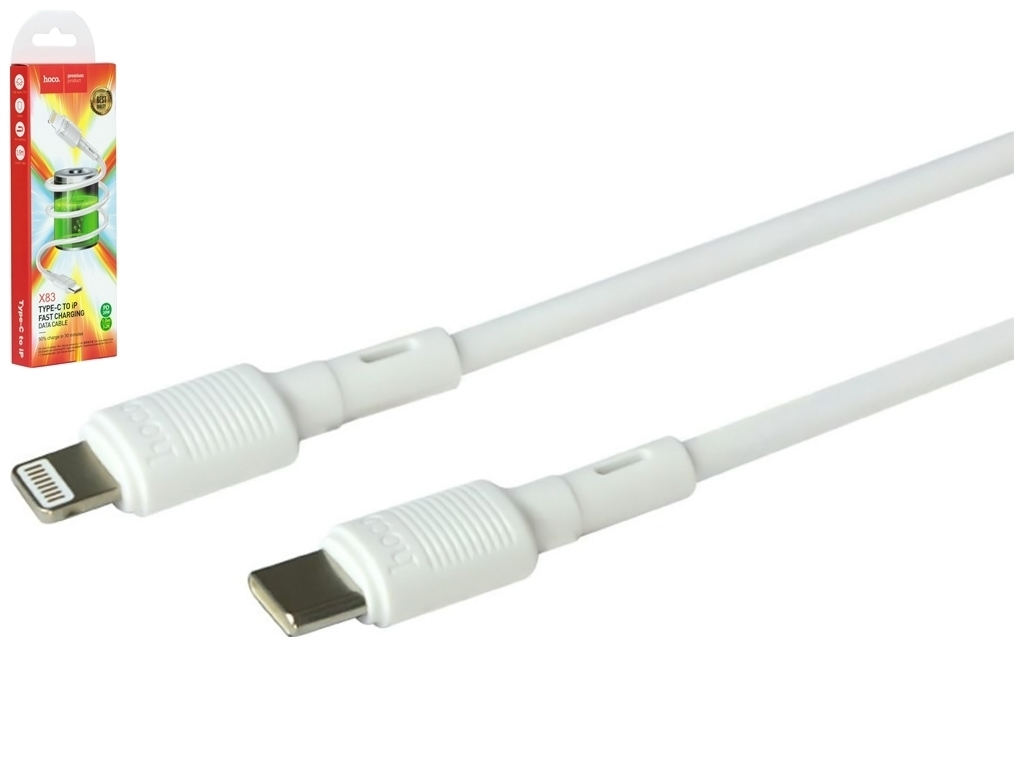 Кабель USB Hoco X83 PD Type-C to Lightning, Білий