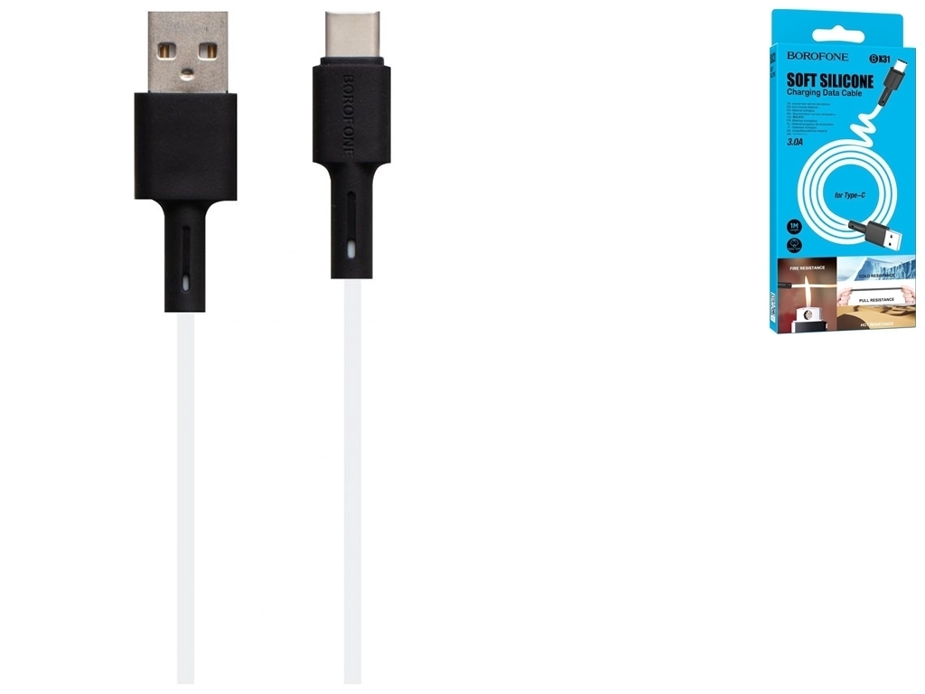 Кабель USB Borofone BX31 Silicone Type-C, Білий