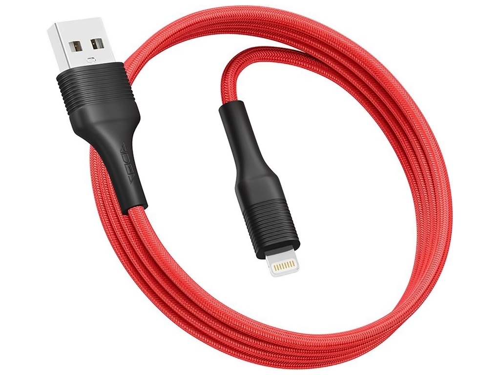 Кабель USB Ridea RC-M132 Fila 12W Lightning, Красно-Чёрный