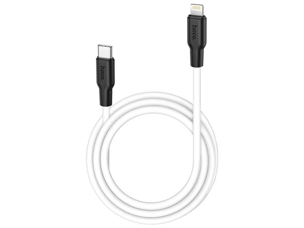 Кабель USB Hoco X21 Plus Silicone PD 20W Type-C to Lightning Цвет Черно-Белый