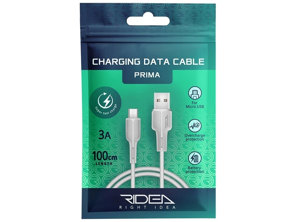 Кабель USB Ridea RC-M111 Prima Micro 3A, Белый