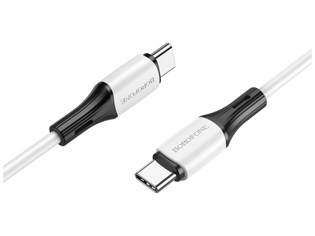 Кабель USB Borofone BX79 60W (20V/3A) Silicone Type-C to Type-C Колір Білий