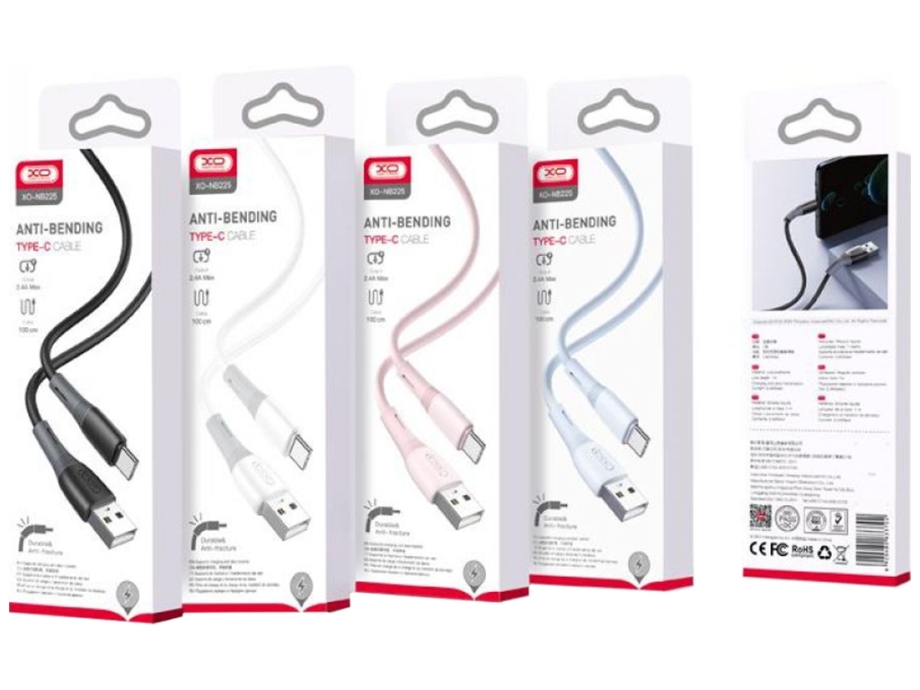 Кабель USB XO NB225 Silicone two-color Type C Цвет Розовый