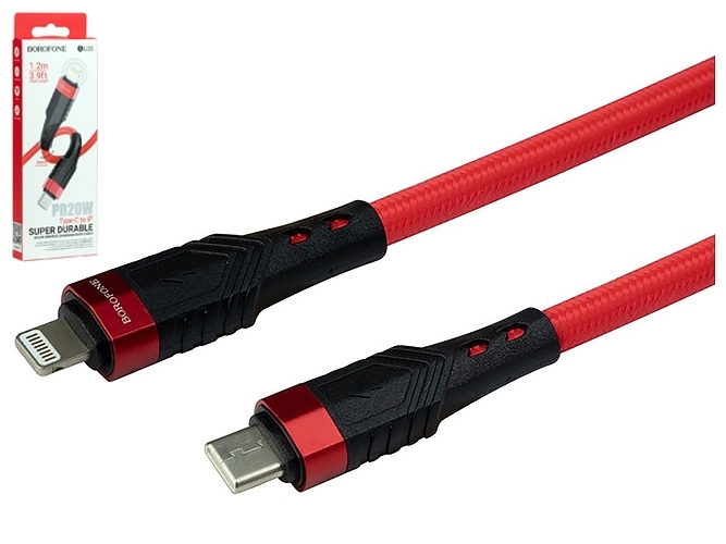 Кабель USB Borofone BU35 PD Type-C to Lightning 1,2m, Красный