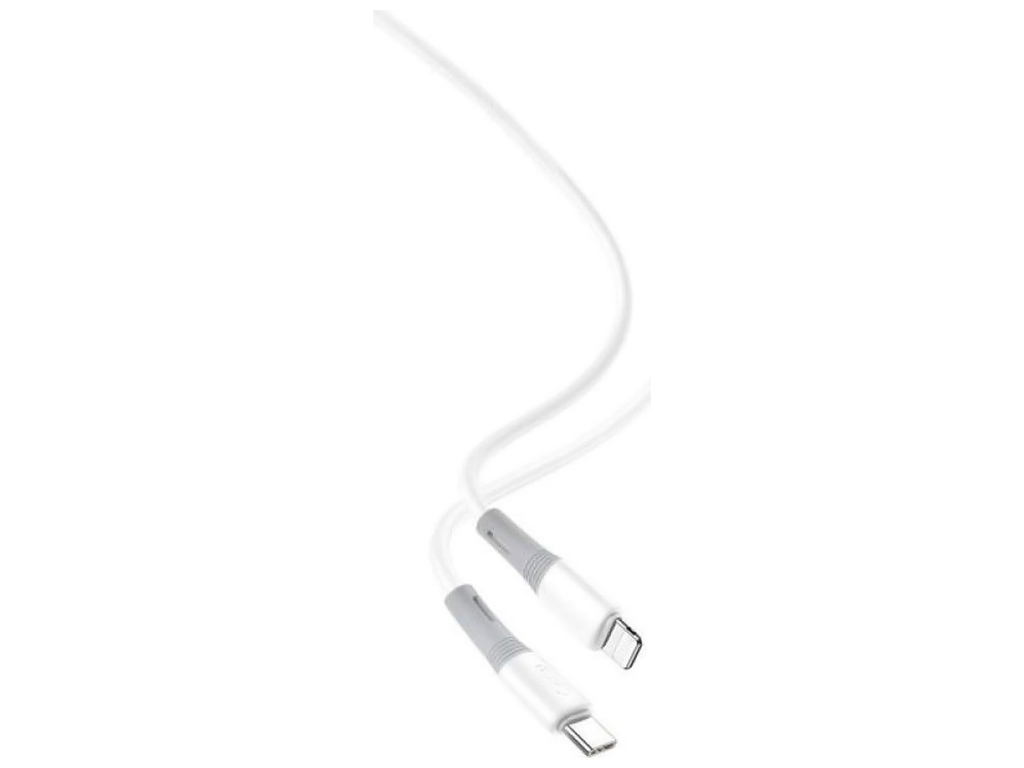 Кабель USB XO NB-Q226A 27W Silicone two-color TYPE-C to Lightning, Белый