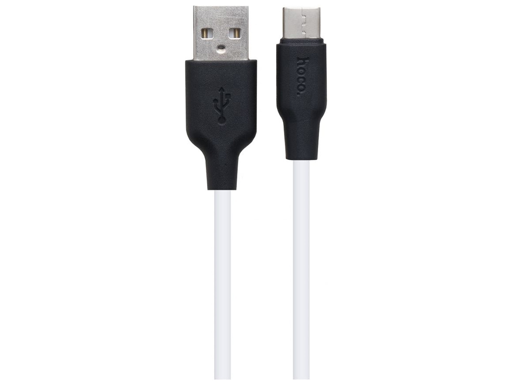 Кабель USB Hoco X21 Plus Silicone Type-C 0.25m, Чорно-Білий
