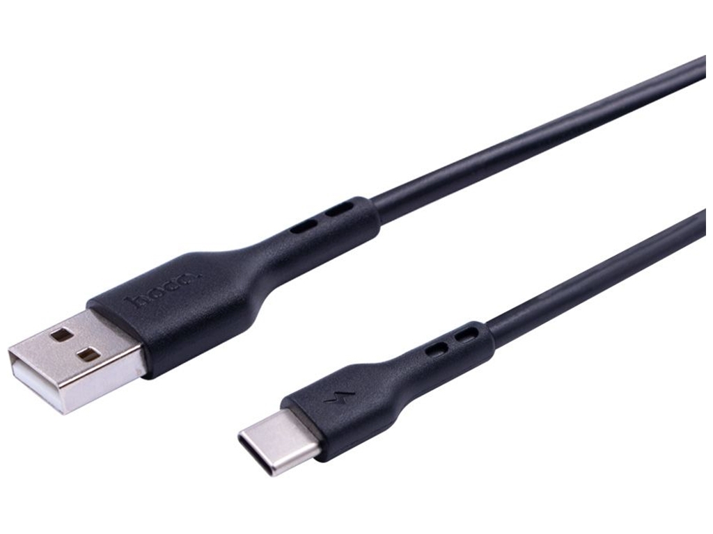 Кабель USB Hoco DU26 Long 8mm Plug Type-C 3A Цвет Чёрный