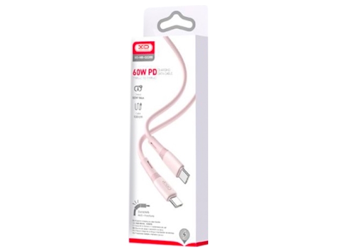 Кабель USB XO NB-Q226B 60W Silicone two-color Type-C to Type-C Цвет Розовый